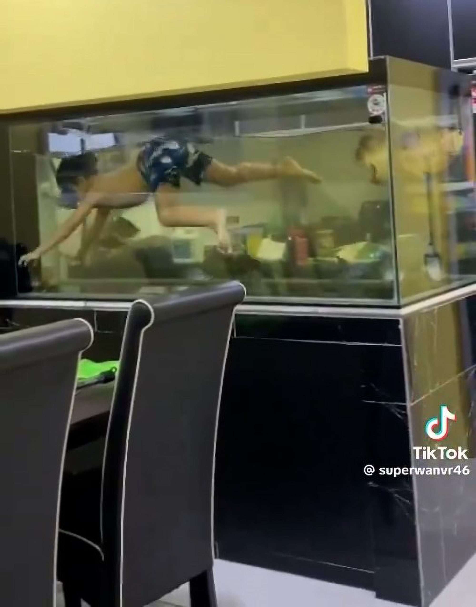 Read more about the article Moment Malaysian Child Enjoys Swimming In House Fish Tank